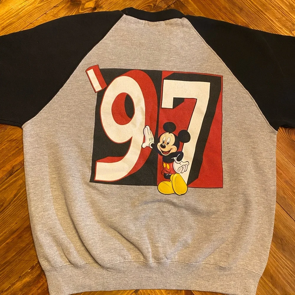 Disney Gray and Black Mickey Mouse 97 Sweatshirt - Picture 6 of 7